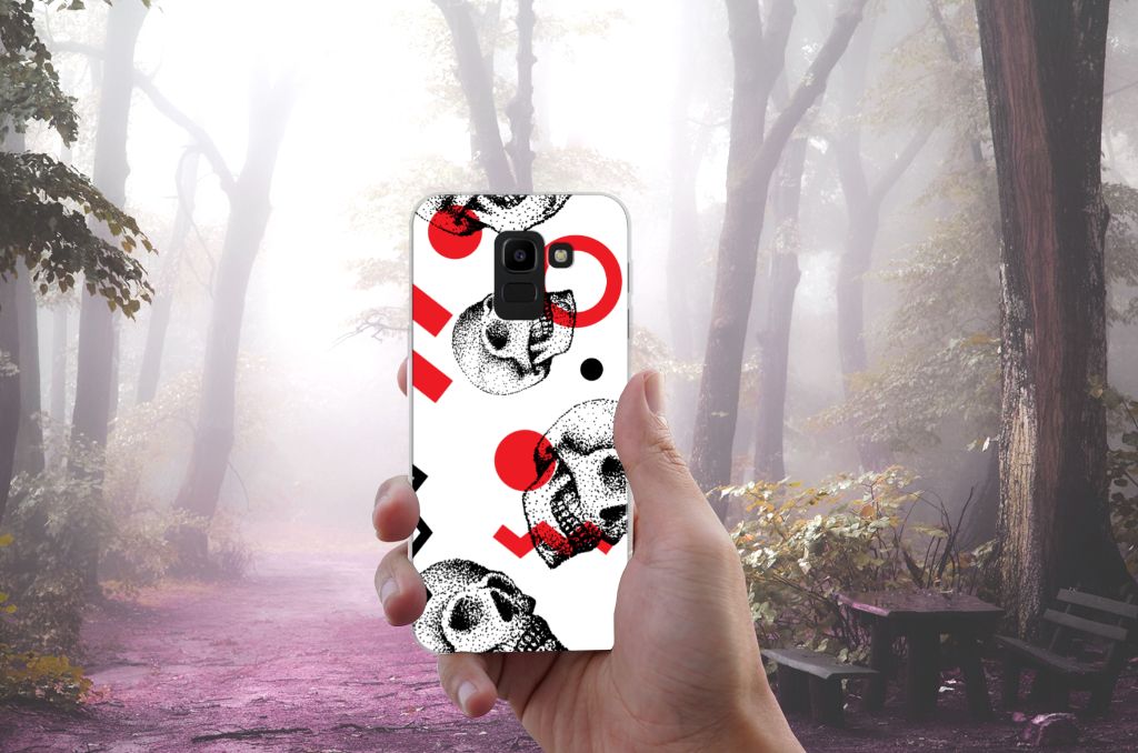 Silicone Back Case Samsung Galaxy J6 2018 Skull Red