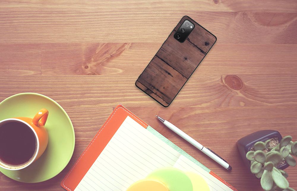 Samsung Galaxy S20 FE Houten Print Telefoonhoesje Old Wood B2C Telecom