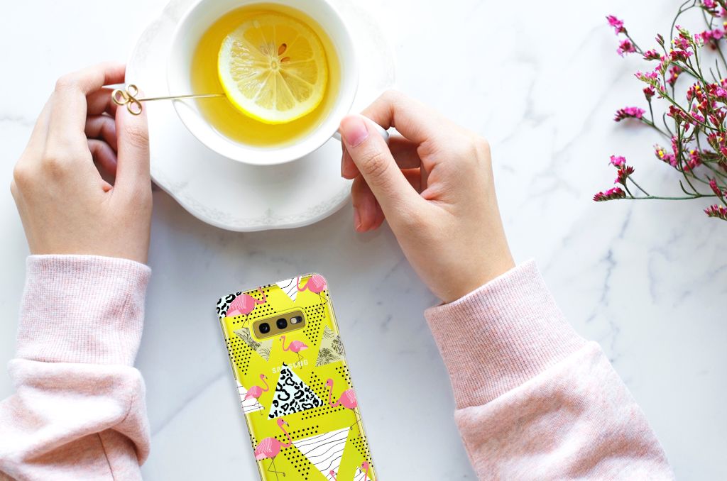 Samsung Galaxy S10e TPU Hoesje Flamingo Triangle