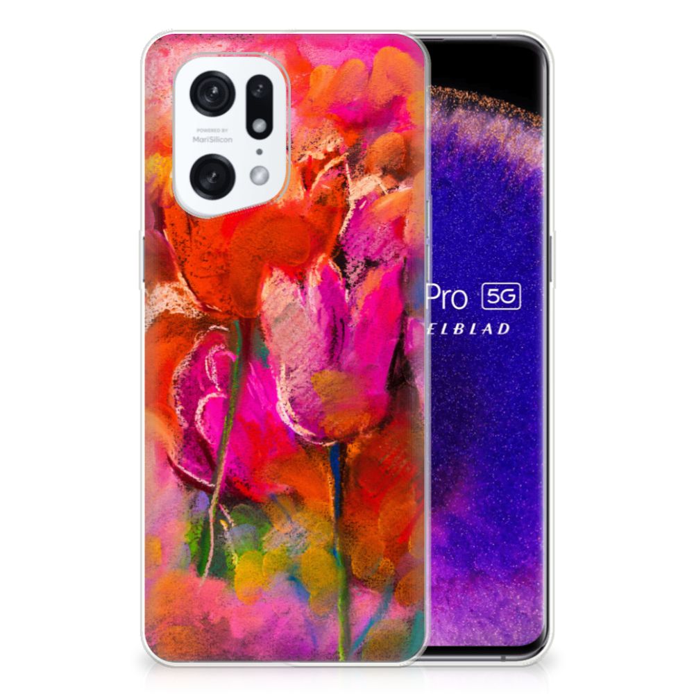 Hoesje maken OPPO Find X5 Pro Tulips B2C Telecom
