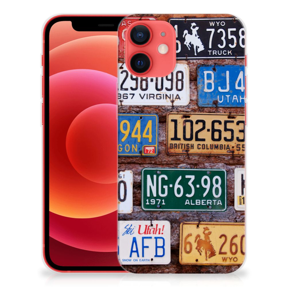 iPhone 12 Mini Siliconen Hoesje met foto Kentekenplaten