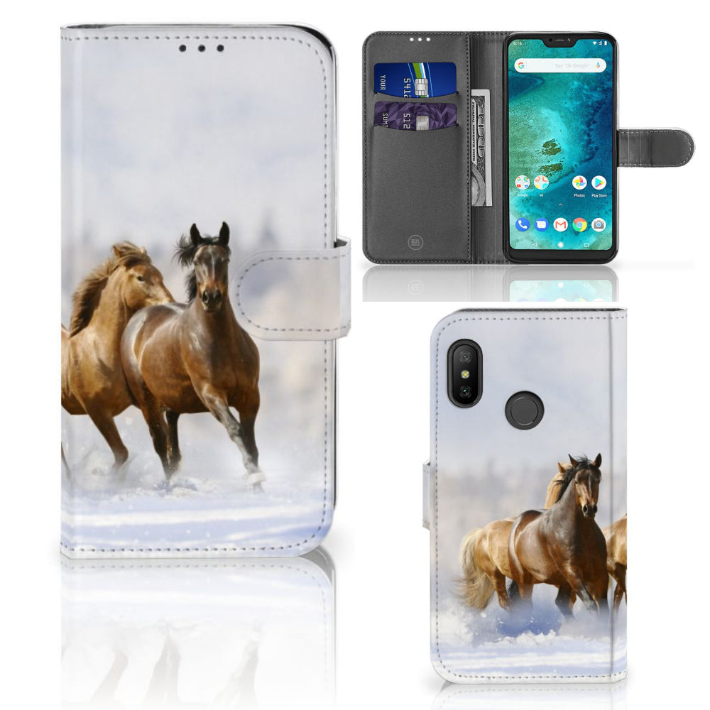 Xiaomi Mi A2 Lite Telefoonhoesje met Pasjes Paarden