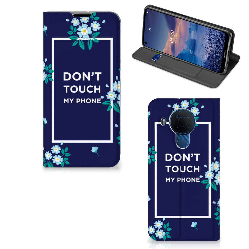 Nokia 5.4 Design Case Flowers Blue DTMP