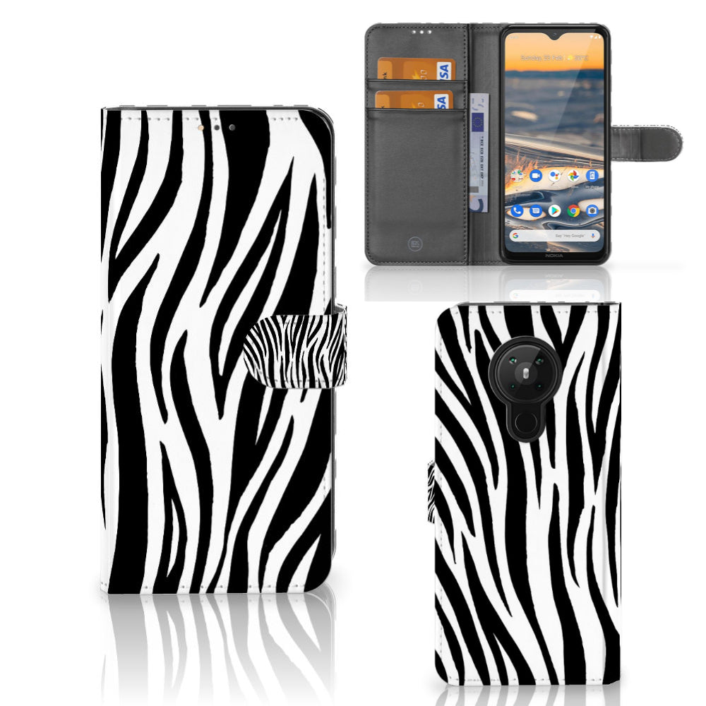 Nokia 5.3 Telefoonhoesje met Pasjes Zebra