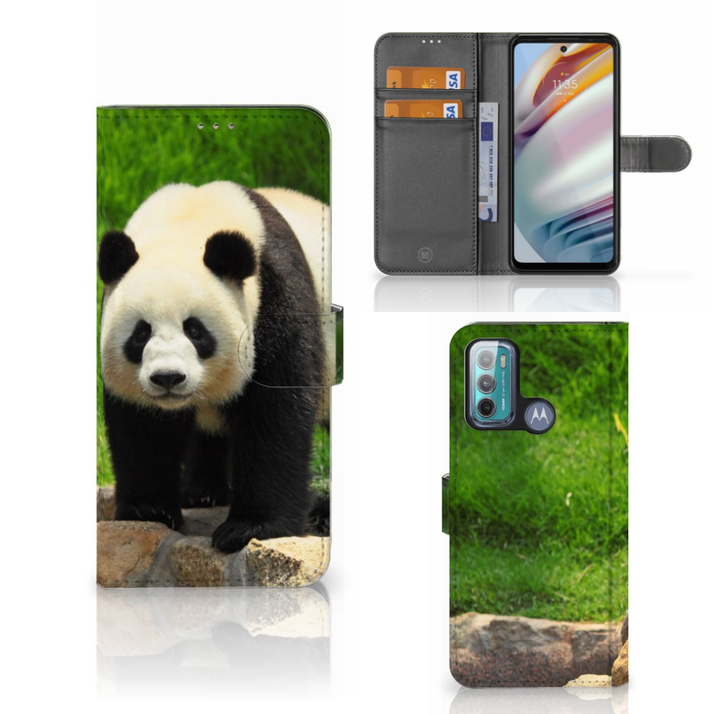 Motorola Moto G60 Telefoonhoesje met Pasjes Panda