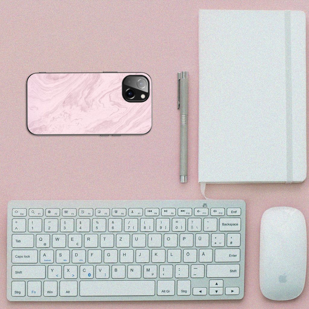 Apple iPhone 13 Marmeren Print Telefoonhoesje Marble Pink - Origineel Cadeau Vriendin B2C Telecom