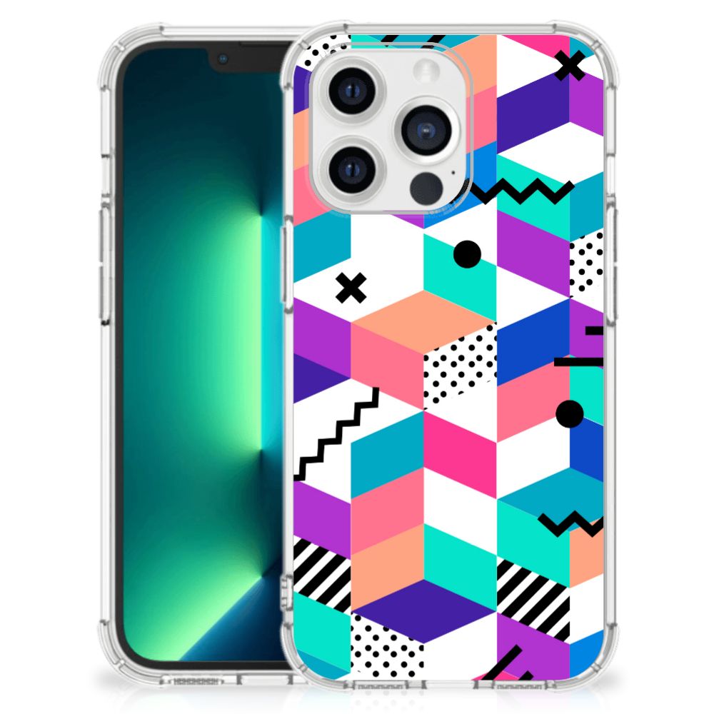 iPhone 13 Pro Max Shockproof Case Blokken Kleurrijk - B2C Telecom