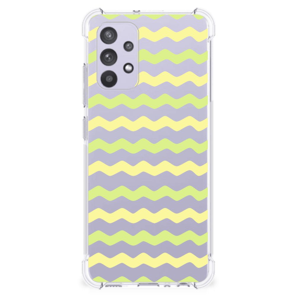 Samsung Galaxy A32 4G | A32 5G Enterprise Editie Doorzichtige Silicone Hoesje Waves Yellow B2C Telecom
