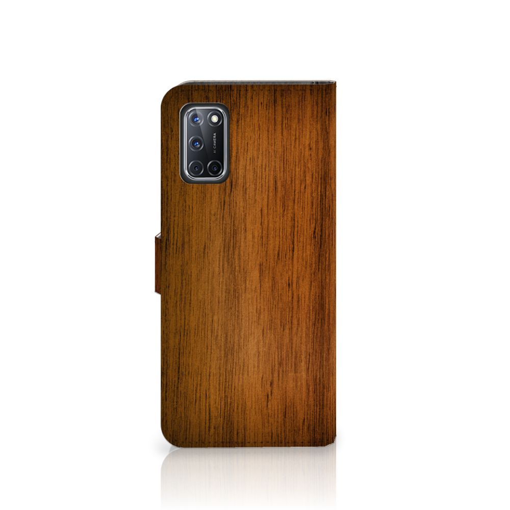 OPPO A72 | OPPO A52 Book Style Case Donker Hout
