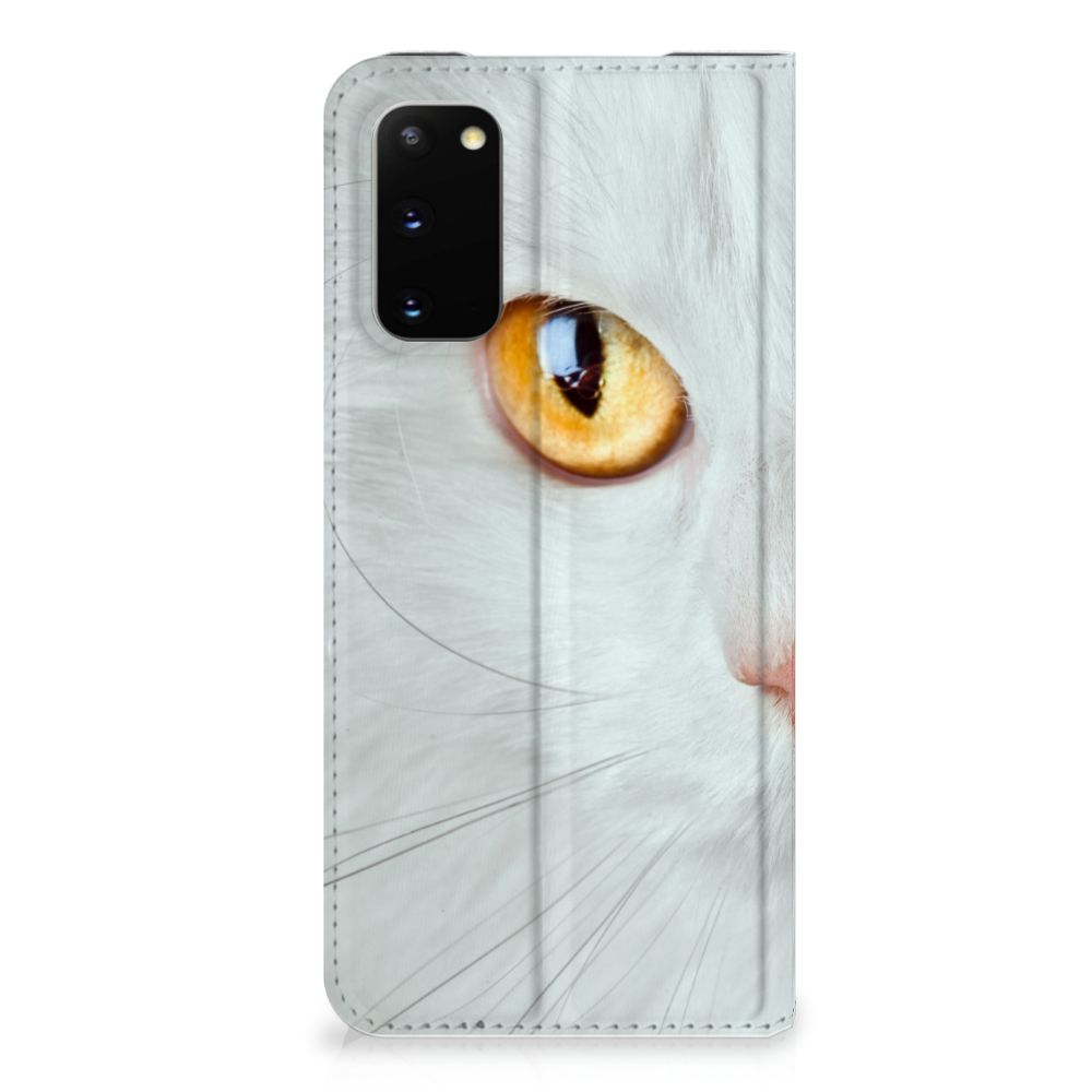 Samsung Galaxy S20 Hoesje maken Witte Kat - B2C Telecom