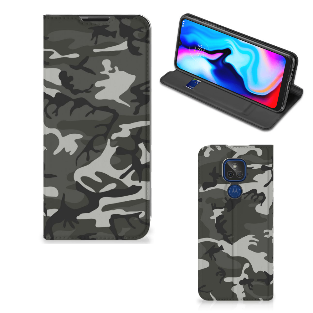 Motorola Moto G9 Play Hoesje met Magneet Army Light - B2C Telecom