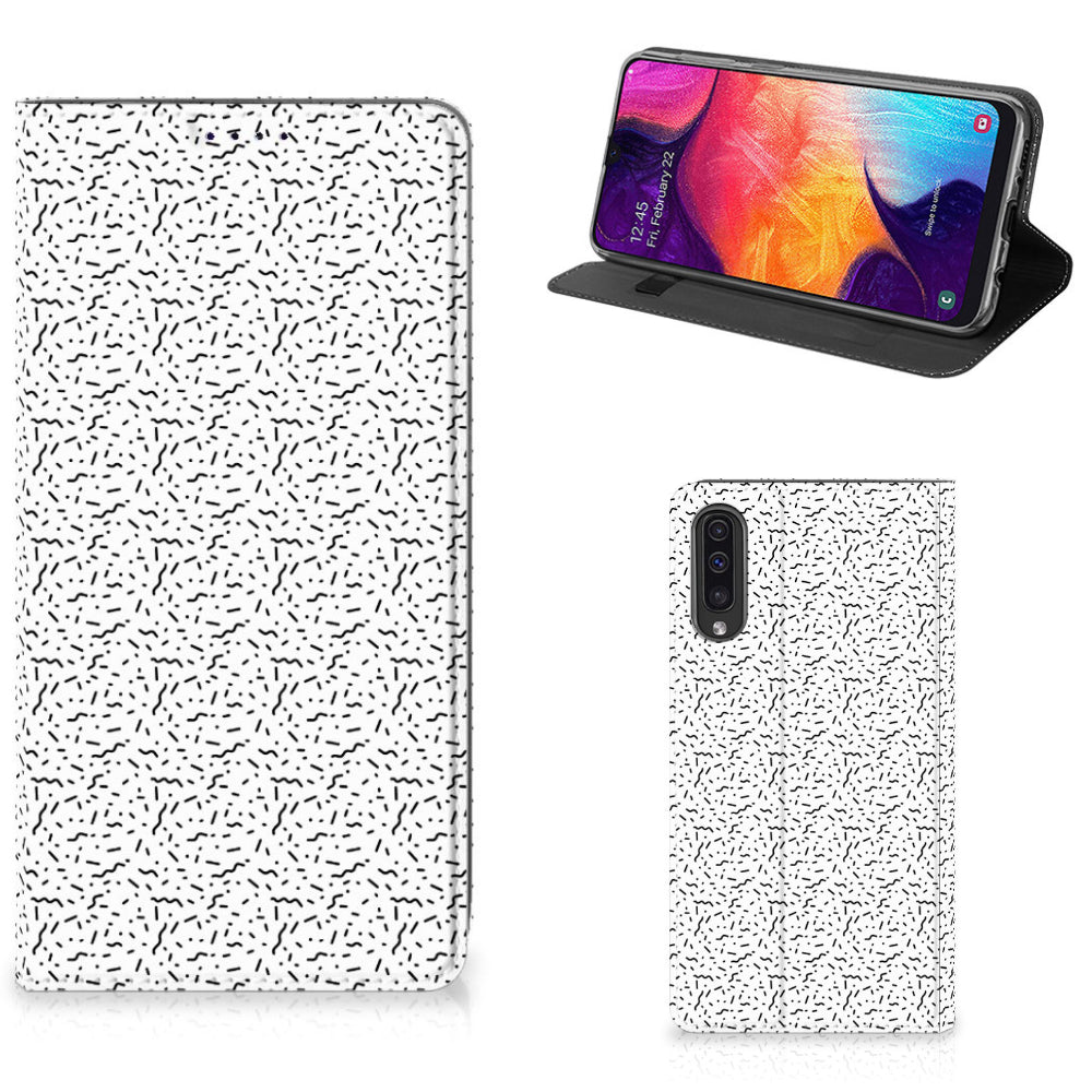 Samsung Galaxy A50 Hoesje met Magneet Stripes Dots