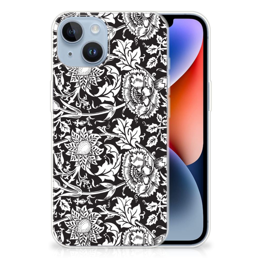 Apple iPhone 14 TPU Case Black Flowers