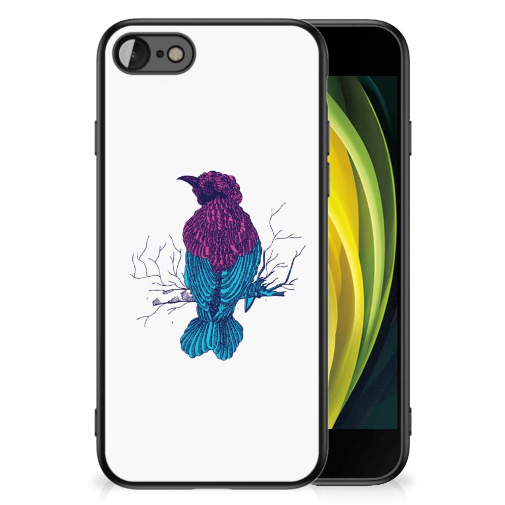 iPhone SE 2022 | SE 2020 | 7/8 Hoesje Merel met kleurrijke vogelontwerpen en schokabsorberend TPU materiaal.