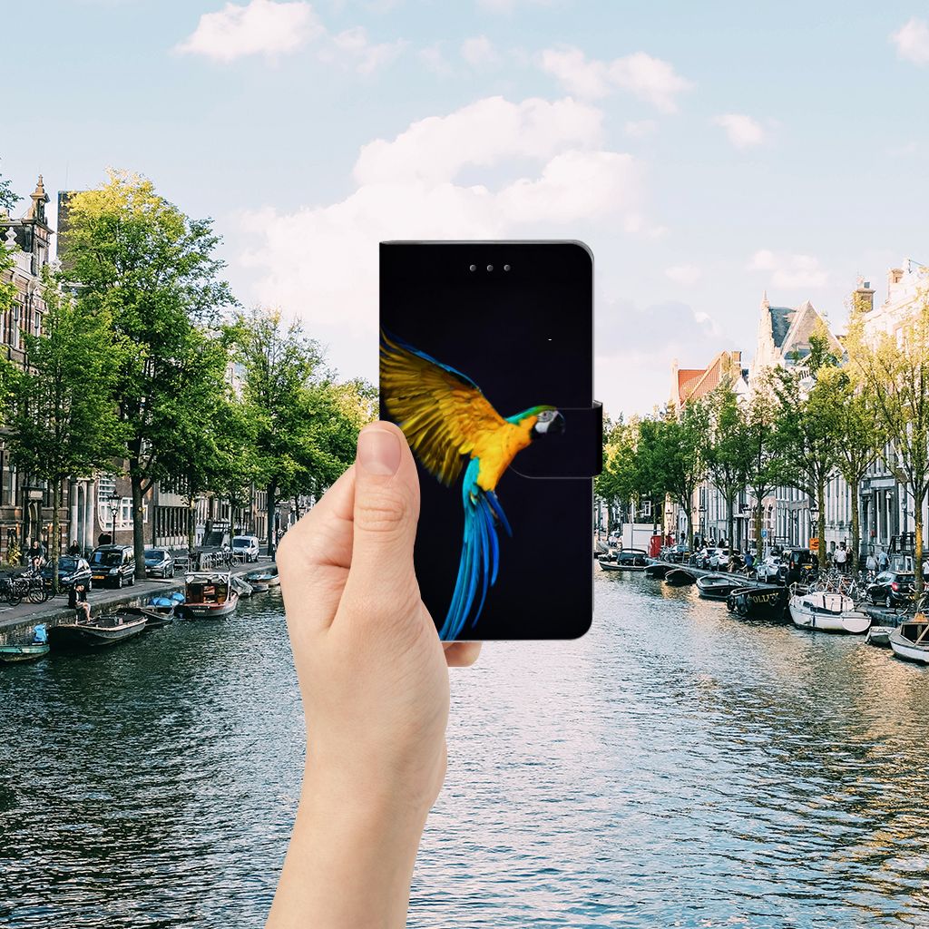 Samsung Galaxy J7 2016 Telefoonhoesje met Pasjes Papegaai