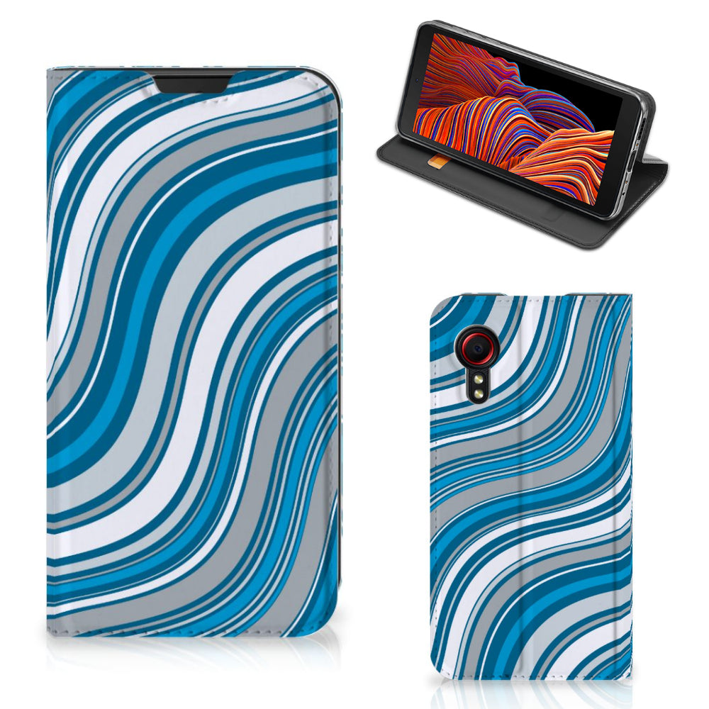 Samsung Galaxy Xcover 5 Hoesje met Magneet Waves Blue