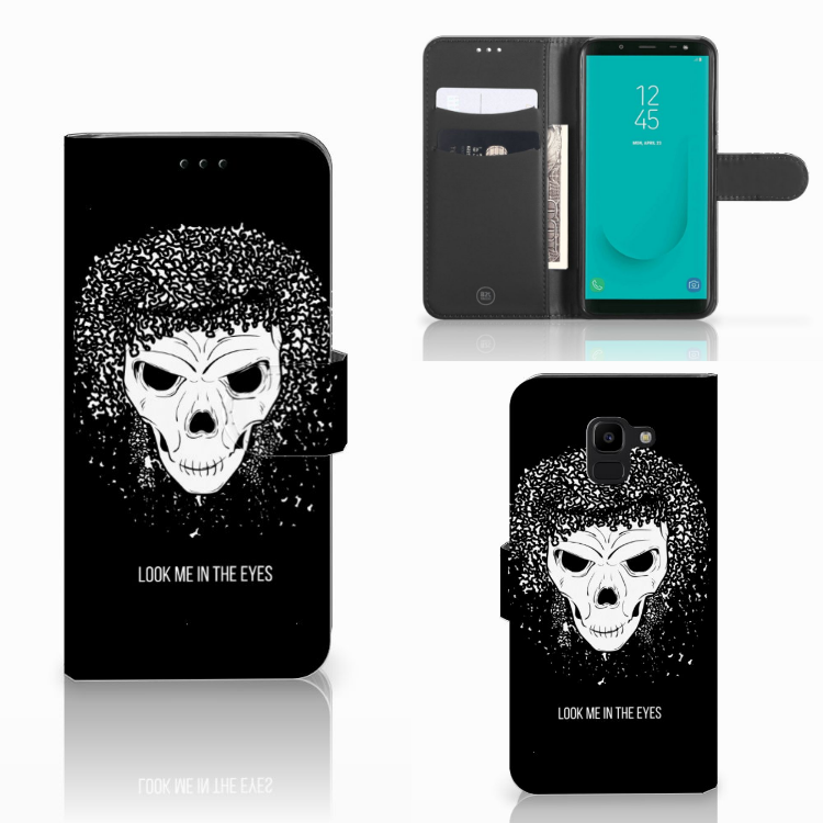 Telefoonhoesje met Naam Samsung Galaxy J6 2018 Skull Hair