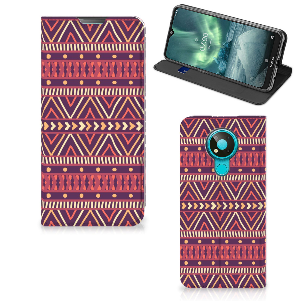 Nokia 3.4 Hoesje met Magneet Aztec Paars - B2C Telecom