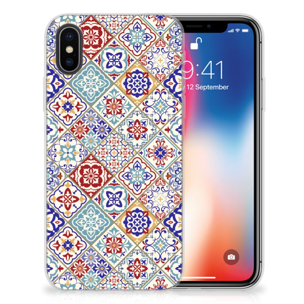 Apple iPhone X | Xs TPU Siliconen Hoesje Tiles Color