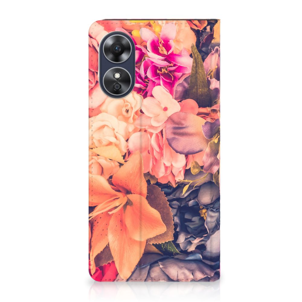 OPPO A17 Smart Cover Bosje Bloemen - B2C Telecom