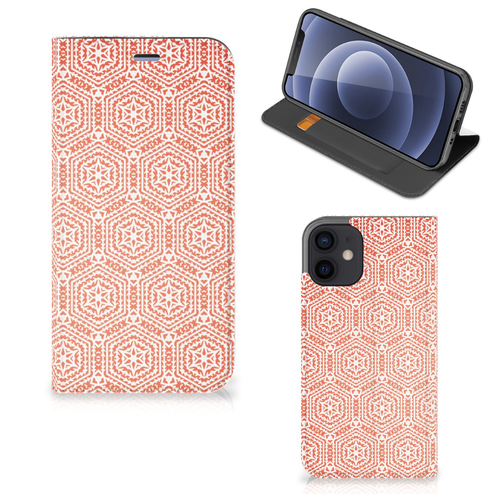 iPhone 12 Mini Hoesje met Magneet Pattern Orange - B2C Telecom