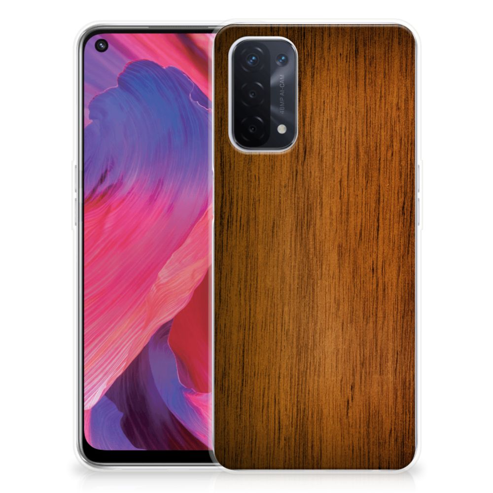 OPPO A74 5G | A54 5G Bumper Hoesje Donker Hout