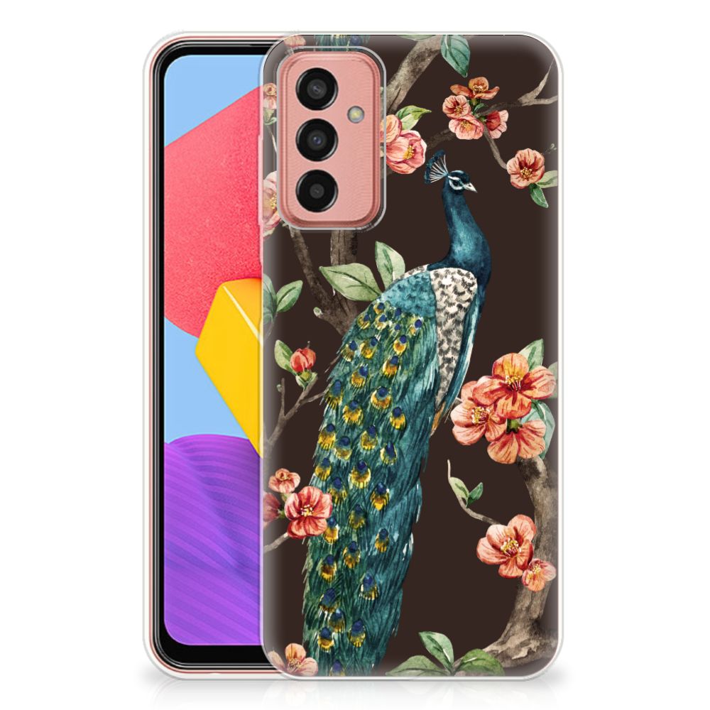 Samsung Galaxy M13 | M23 TPU Hoesje Pauw met Bloemen