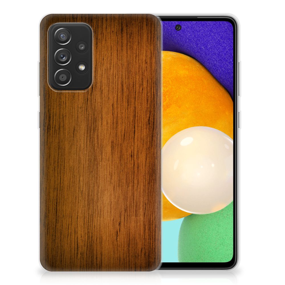 Samsung Galaxy A52 (5G/4G) Bumper Hoesje Donker Hout