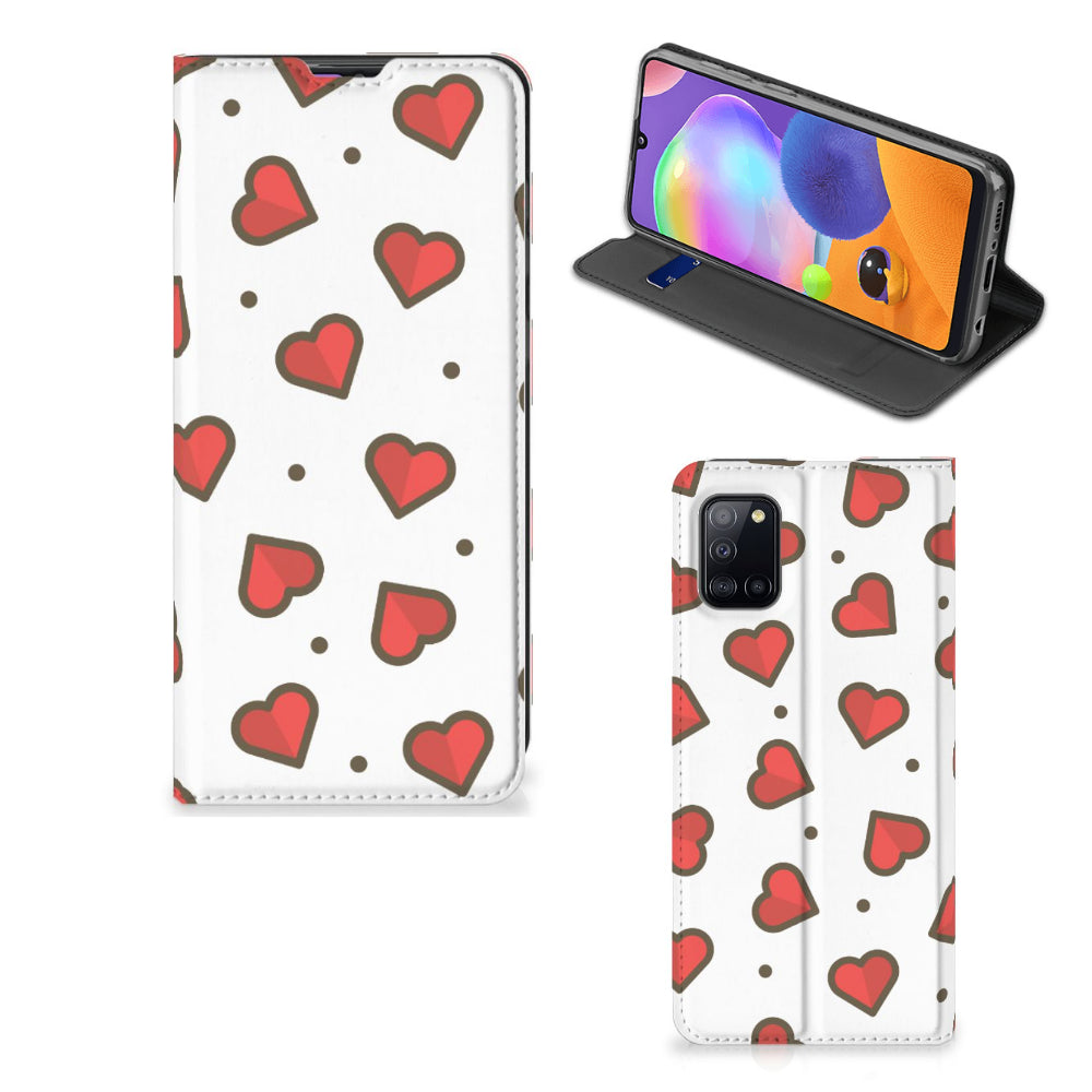 Samsung Galaxy A31 Hoesje met Magneet Hearts