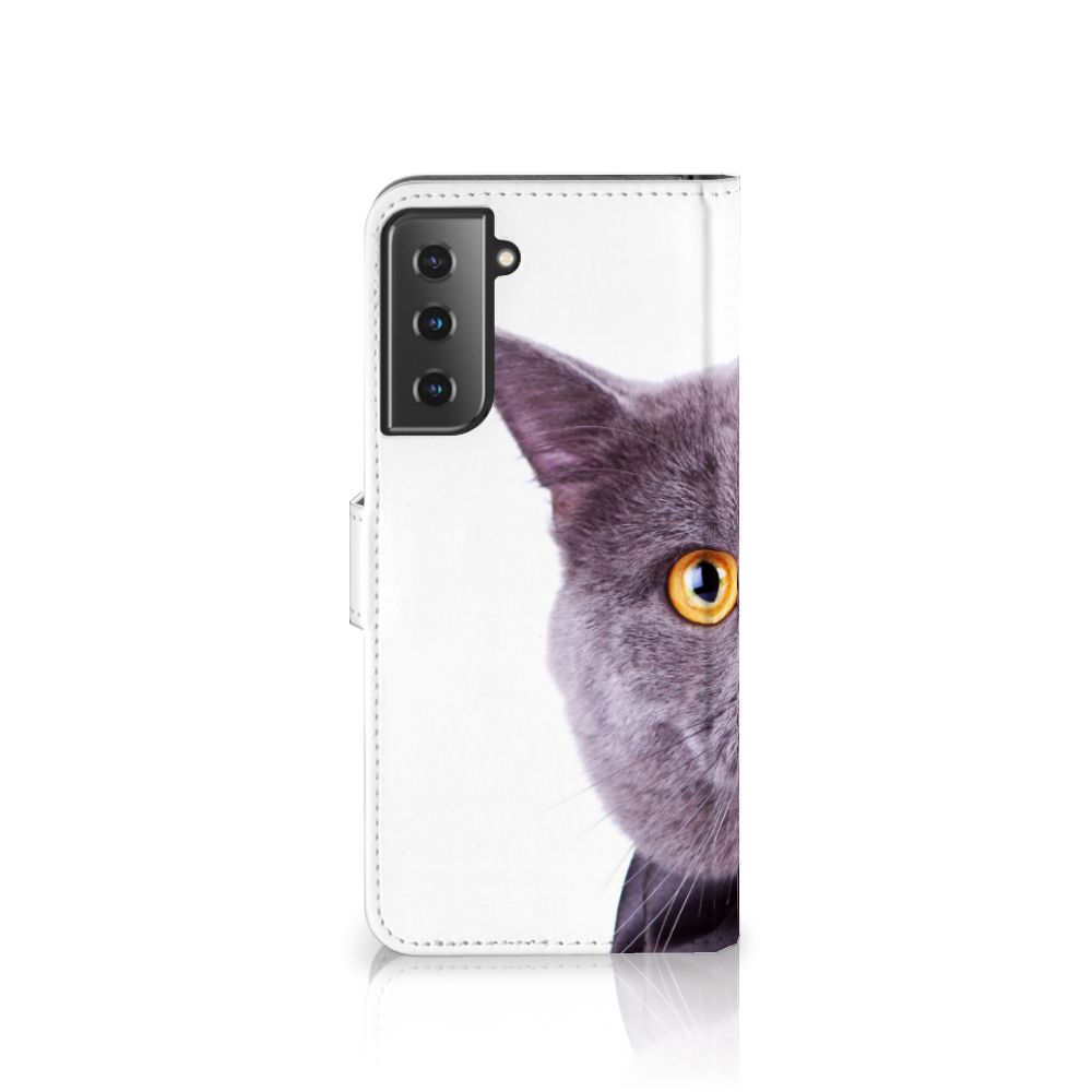 Samsung Galaxy S21 Plus Telefoonhoesje met Pasjes Kat