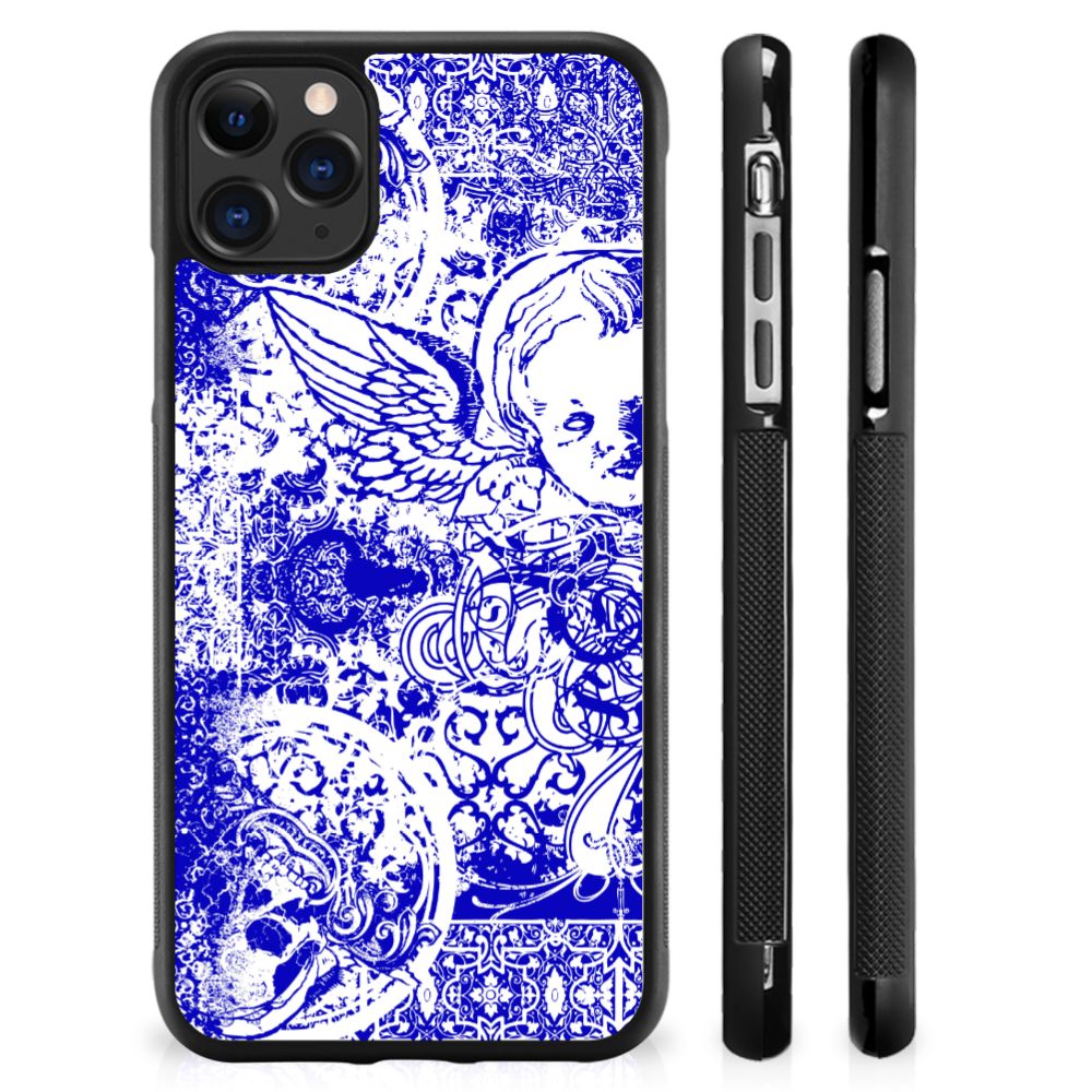 Mobiel Case Apple iPhone 11 Pro Max Angel Skull Blauw