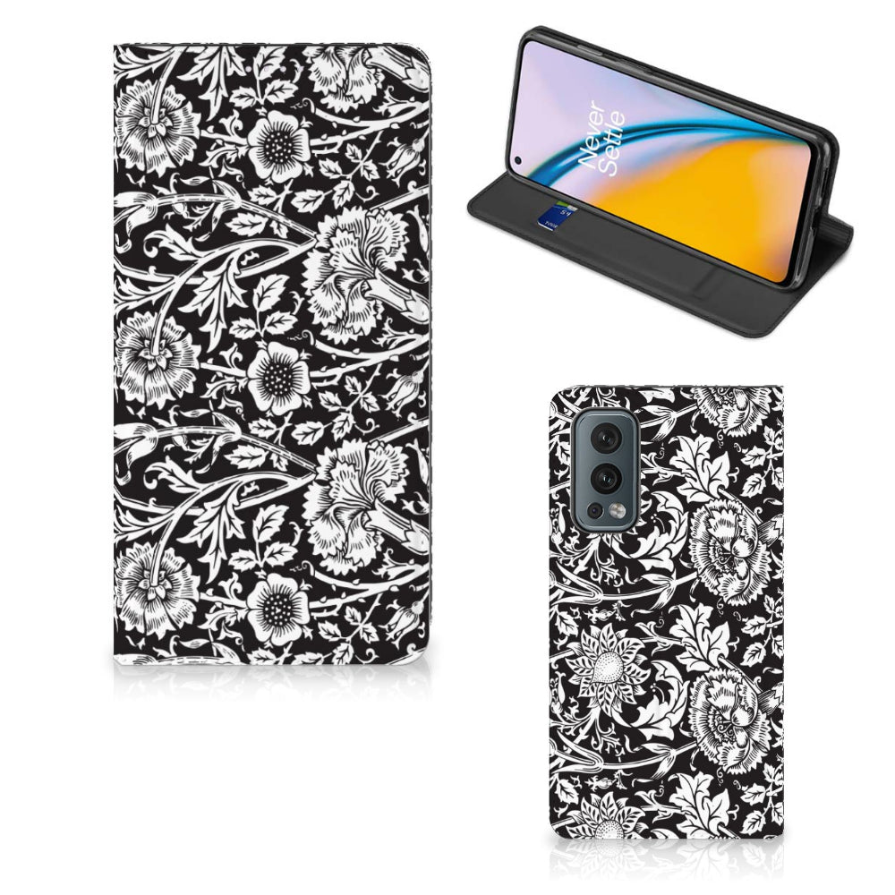 OnePlus Nord 2 5G Smart Cover Black Flowers