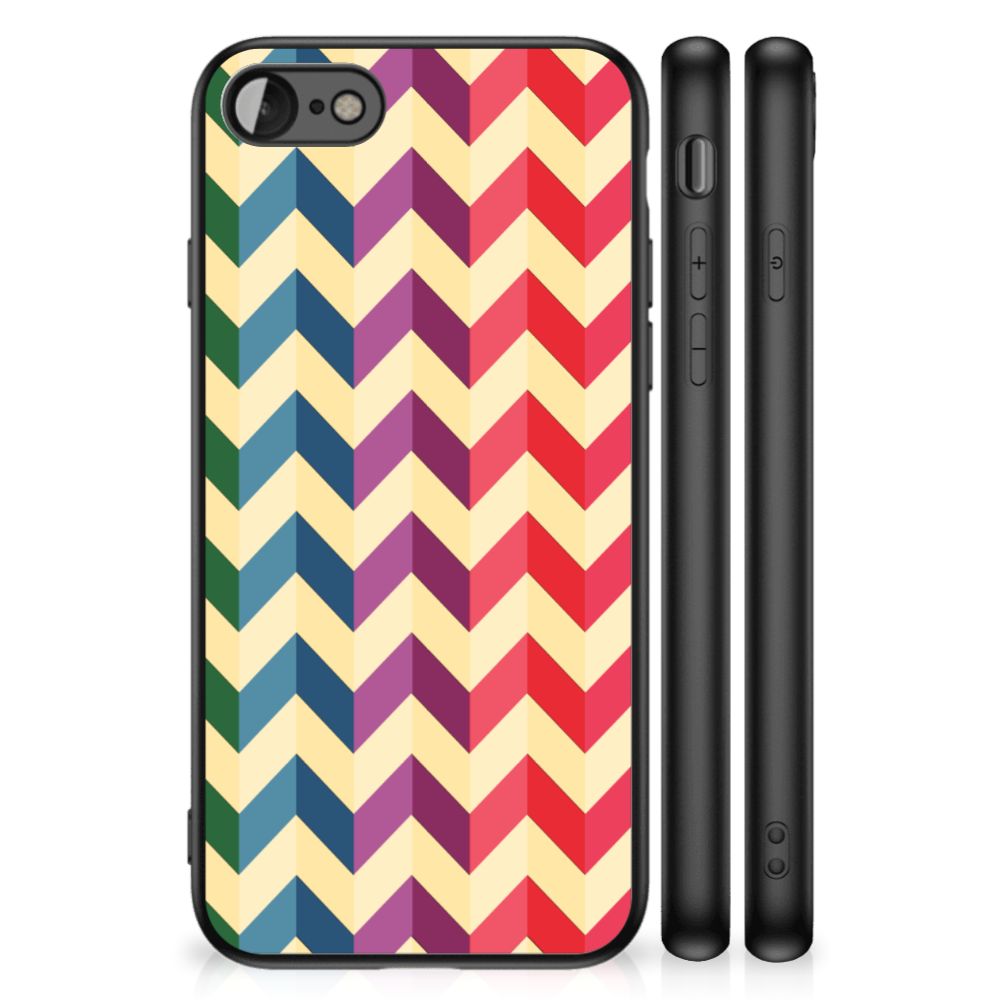 iPhone SE 2022 | SE 2020 | 7/8 Back Case Zigzag Multi Color with colorful chevron pattern design.