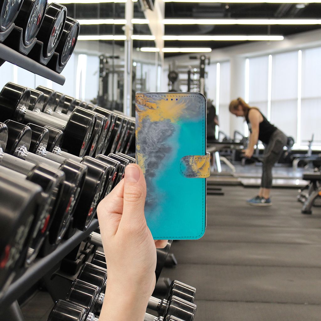 OPPO Find X5 Bookcase Marble Blue Gold