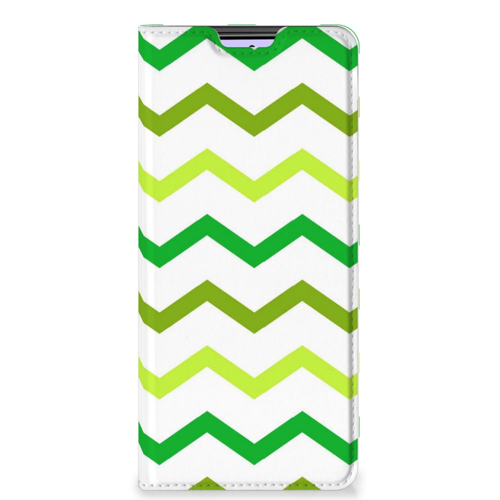 Xiaomi Redmi Note 10 Pro Hoesje met Magneet Zigzag Groen - B2C Telecom