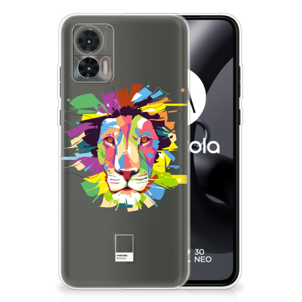 Motorola Edge 30 Neo Telefoonhoesje met Naam Lion Color B2C Telecom
