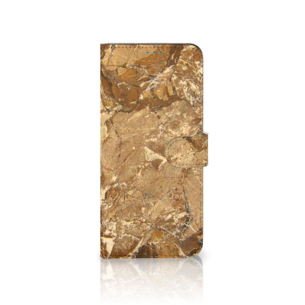 Motorola Moto G51 5G Bookcase Marmer Creme met luxe marmer uitstraling en beschermende TPU-siliconen.
