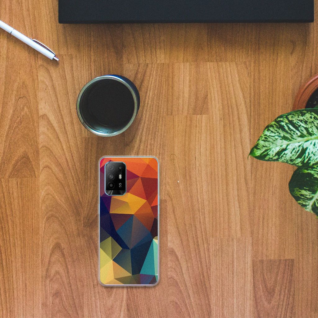 OPPO A94 5G | Reno5 Z TPU Hoesje Polygon Color