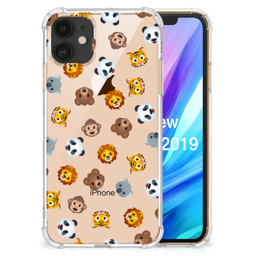 Doorzichtige Silicone Hoesje voor Apple iPhone 11 Dieren Emojis B2C Telecom