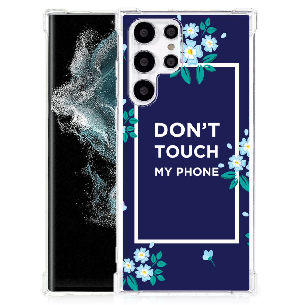 Samsung Galaxy S22 Ultra Anti Shock Case Flowers Blue DTMP B2C Telecom