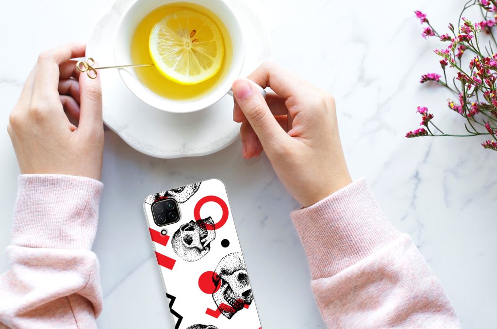 Silicone Back Case Huawei P40 Lite Skull Red B2C Telecom