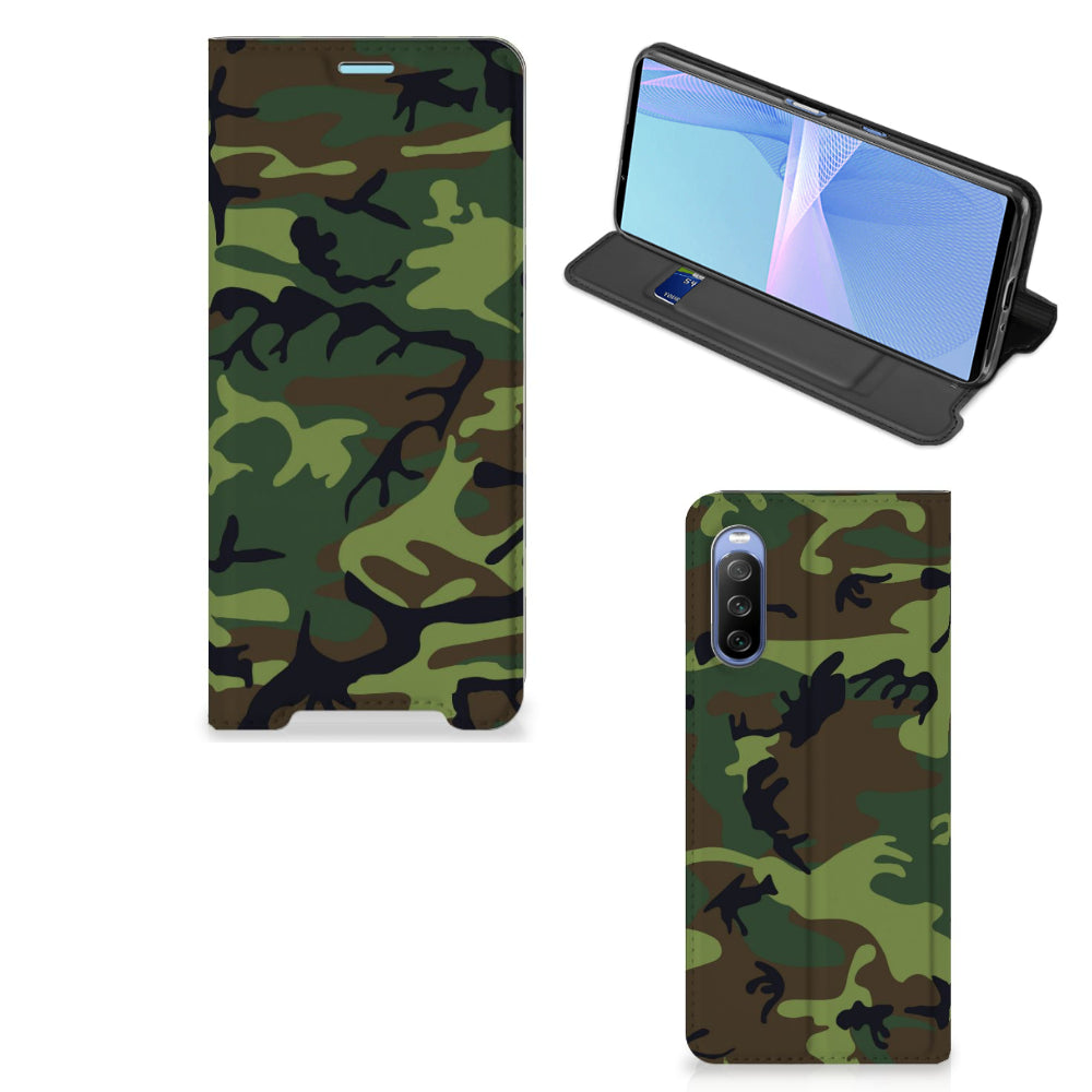 Sony Xperia 10 III Hoesje met Magneet Army Dark