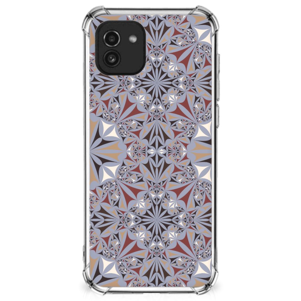 Samsung Galaxy A03 Anti-Shock Hoesje Flower Tiles B2C Telecom