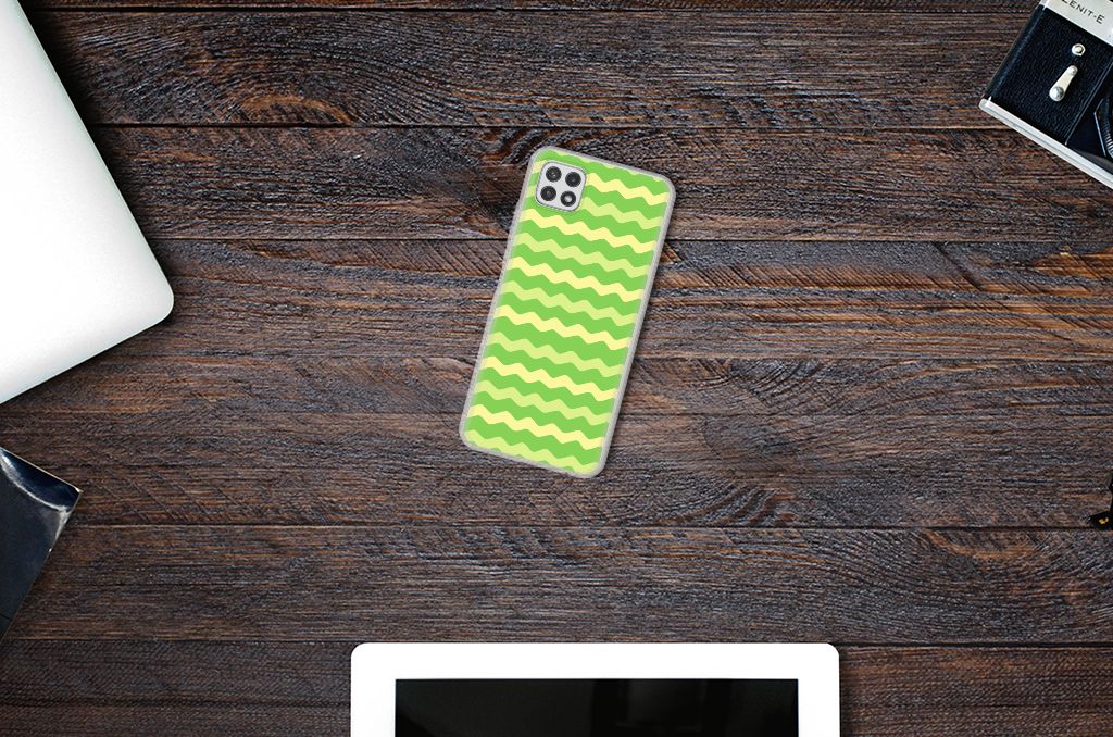Samsung Galaxy A22 5G TPU bumper Waves Green B2C Telecom