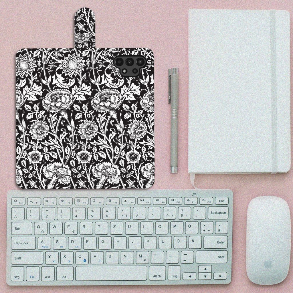 Samsung Galaxy A13 (4G) Hoesje Black Flowers