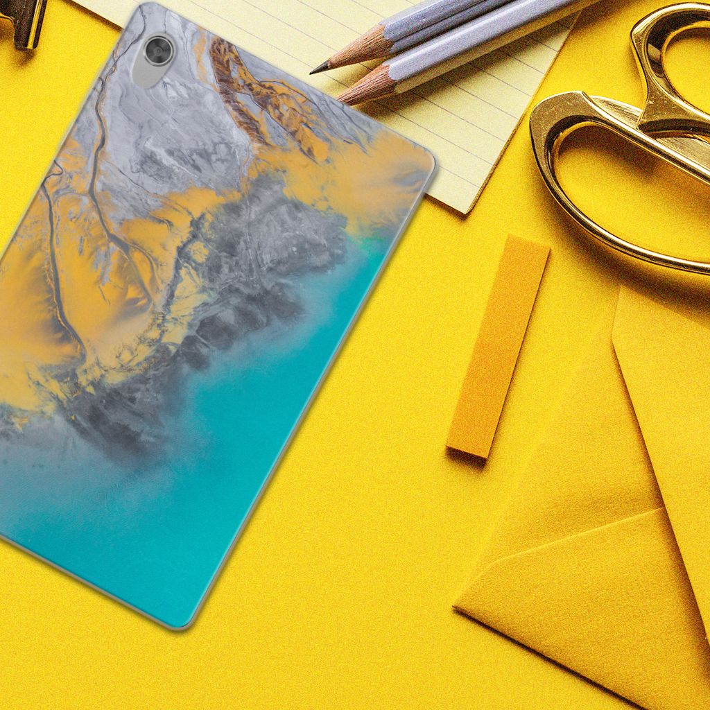 Lenovo Tab M10 HD (2de generatie) Tablet Back Cover Marble Blue Gold - B2C Telecom
