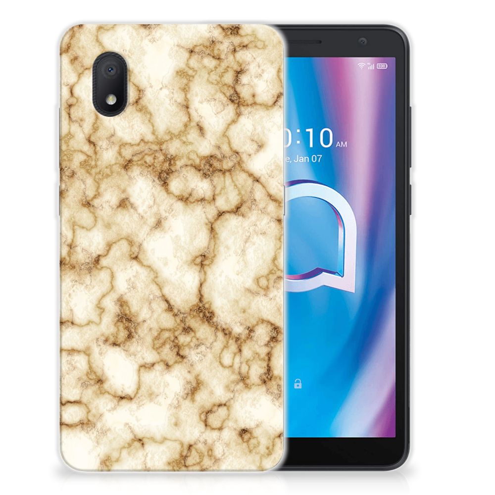 Alcatel 1B (2020) TPU Siliconen Hoesje Marmer Goud