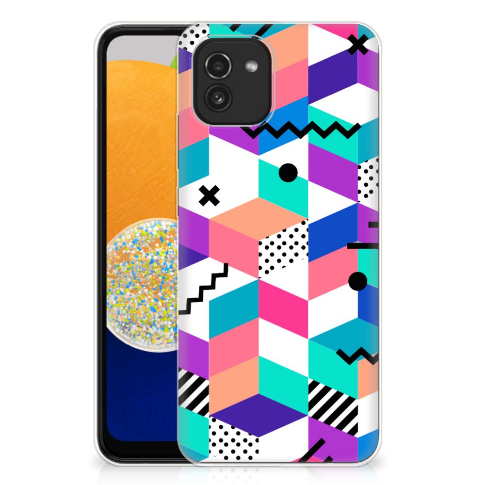 Samsung Galaxy A03 TPU Hoesje Blokken Kleurrijk B2C Telecom