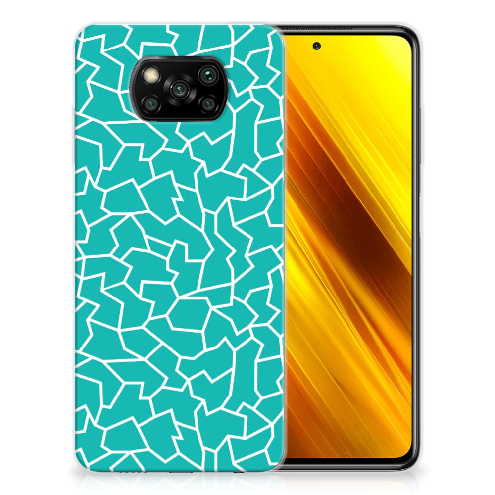 Xiaomi Poco X3 | Poco X3 Pro Hoesje maken Cracks Blue