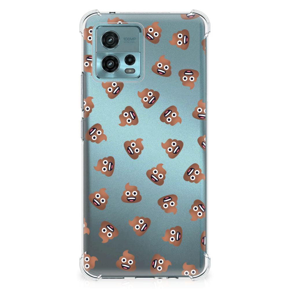 Doorzichtige Silicone Hoesje voor otorola Moto G72 Poep Emojis B2C Telecom